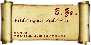 Belényesi Zsófia névjegykártya