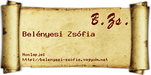 Belényesi Zsófia névjegykártya